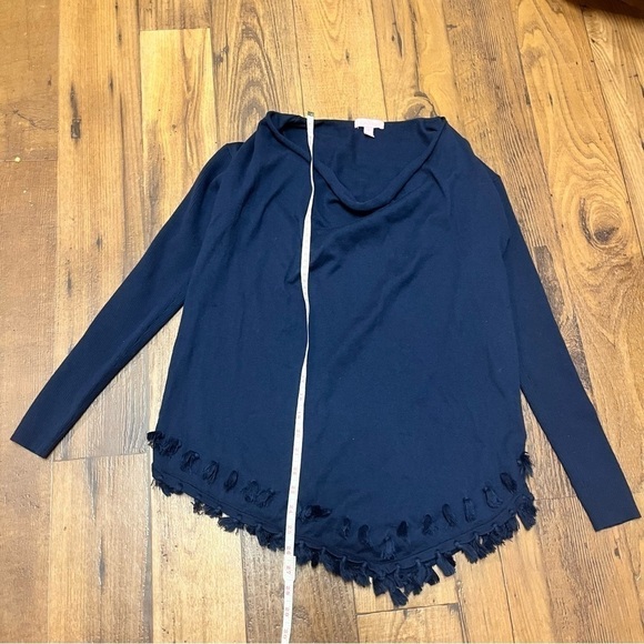 Lilly Pulitzer Ferrera Sweater True Navy Tassels Small W - Picture 2 of 6